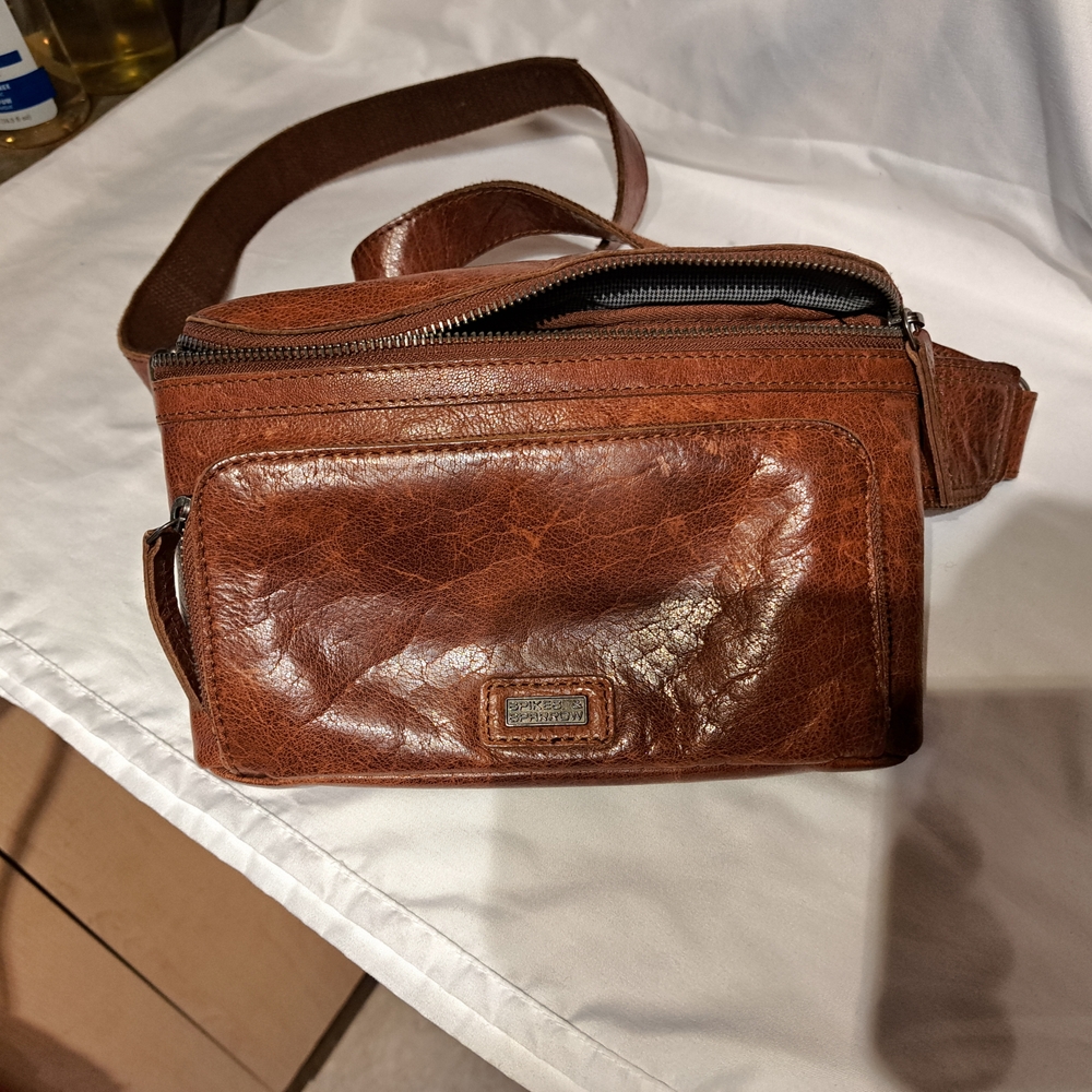Elegant Brown Leather Belt Bag for Men